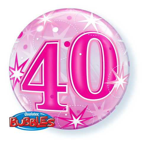 40th Bubble Balloon  helium Bouquet