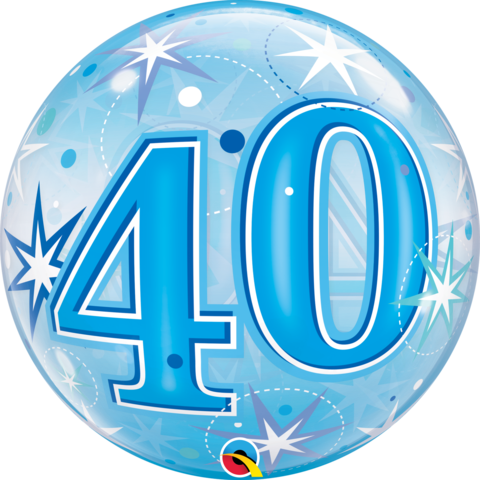 40th Bubble Balloon helium Bouquet