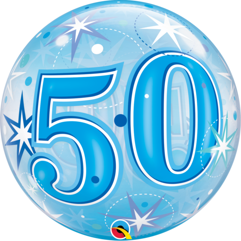50th Bubble and 9 helium Balloon Bouquet