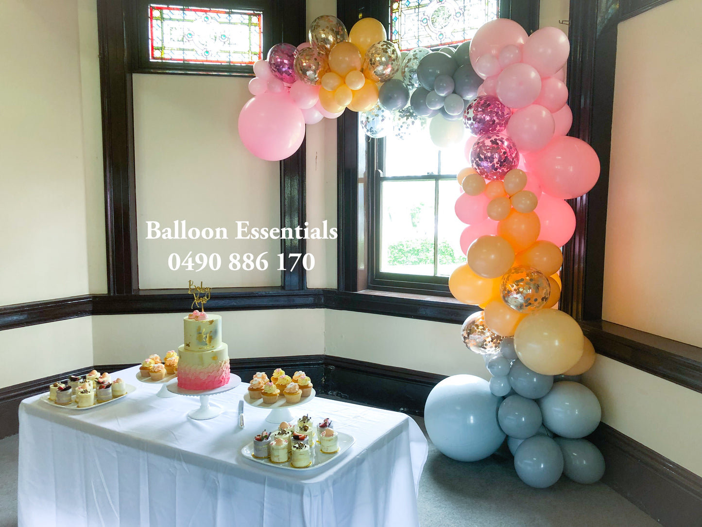 Organic Balloons Arch "Baby Shower"