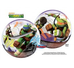 Ninja Turtle bubble and 40 helium floor arrangement