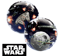 Starwars double bubble  and 9 Helium balloon Bouquet