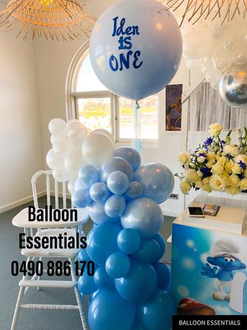 Organic  Balloons Arch - Iden1st Birthday Smurf Theme Party @Bluehouse Bondi Beach