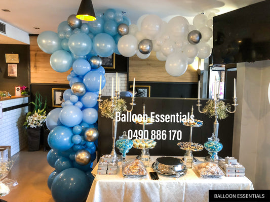 Organic Balloon Arch @Liam Christening, enzo cucina