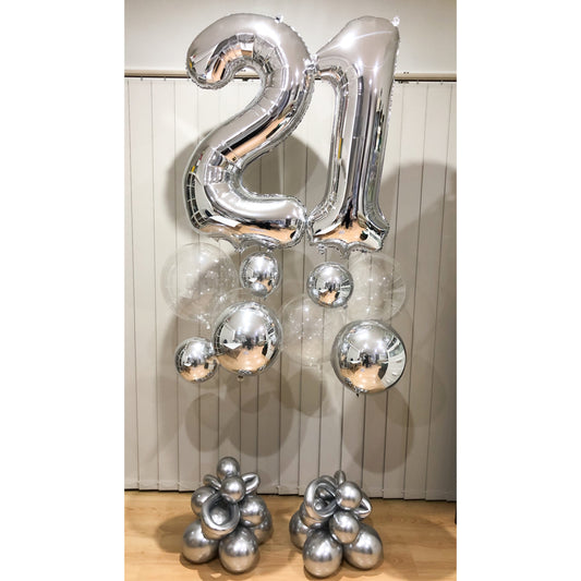 21st Foil Shape Helium Balloon Bouquets
