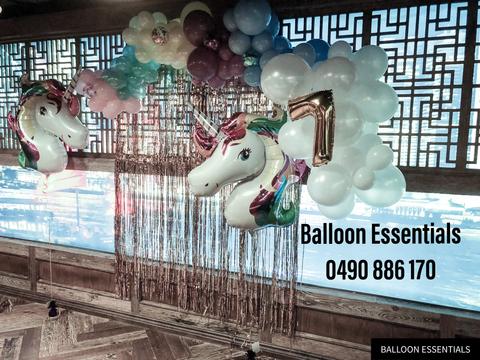 Organic Balloons Arch - Amelia 7th Birthday Unicorn party @ Bankstown Sport Club
