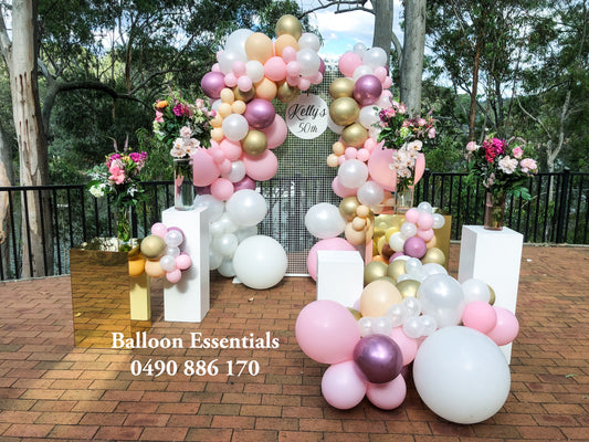 Organic Balloon Arch "Kelly 50th Birthday"