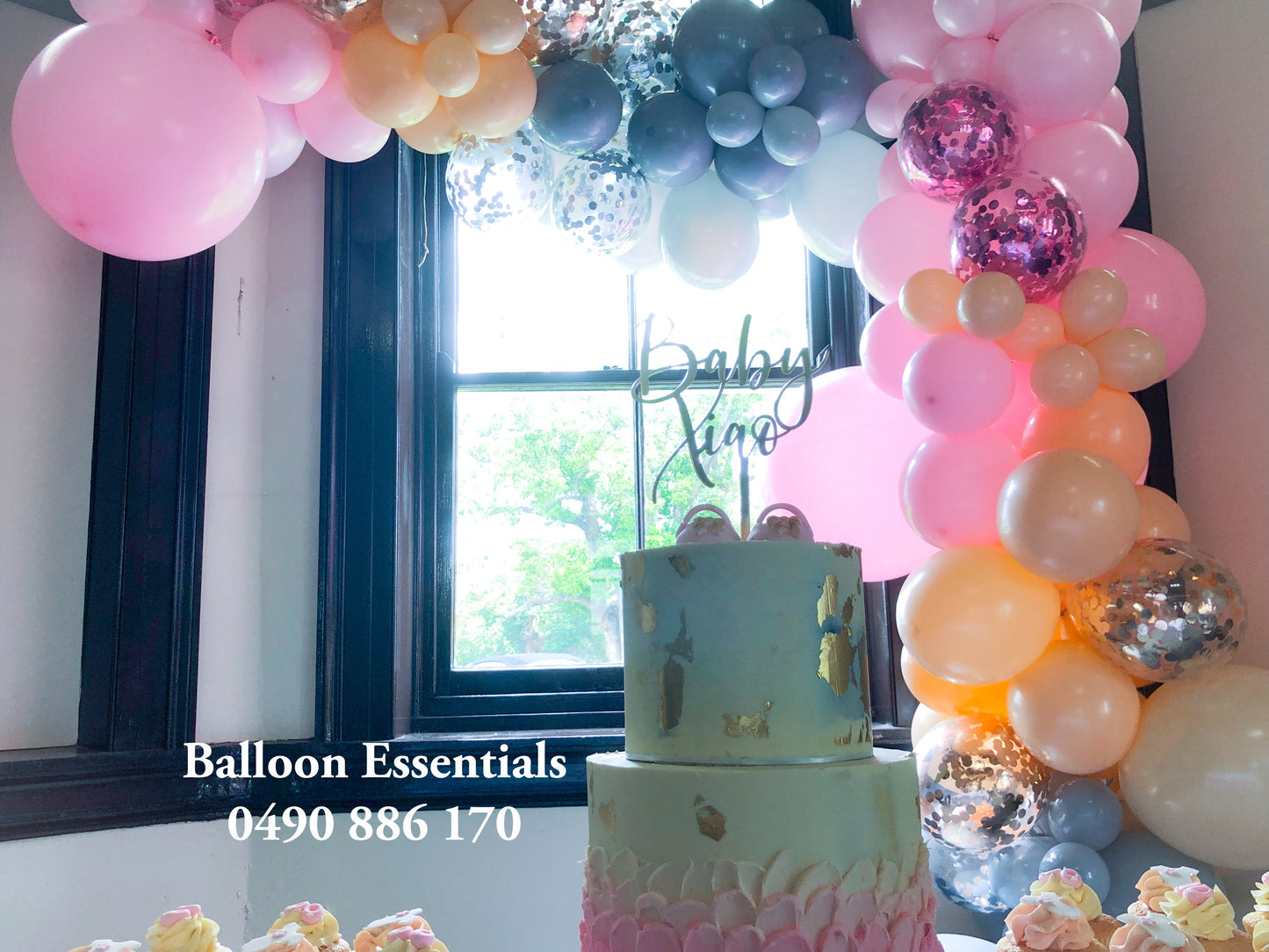 Organic Balloons Arch "Baby Shower"
