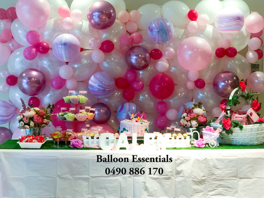 Organic Balloon Wall " Caley Turns Ten Birthday "