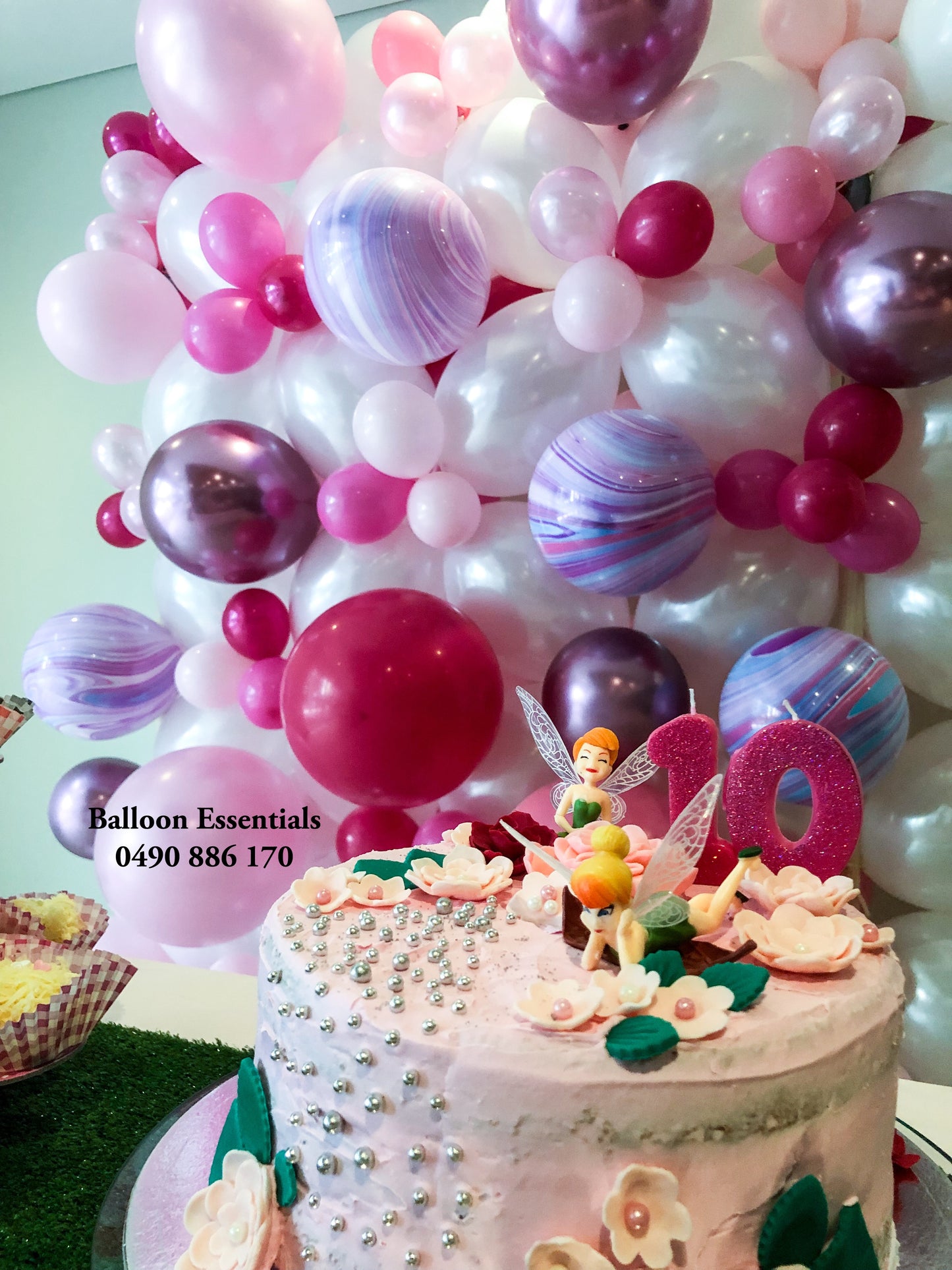 Organic Balloon Wall " Caley Turns Ten Birthday "