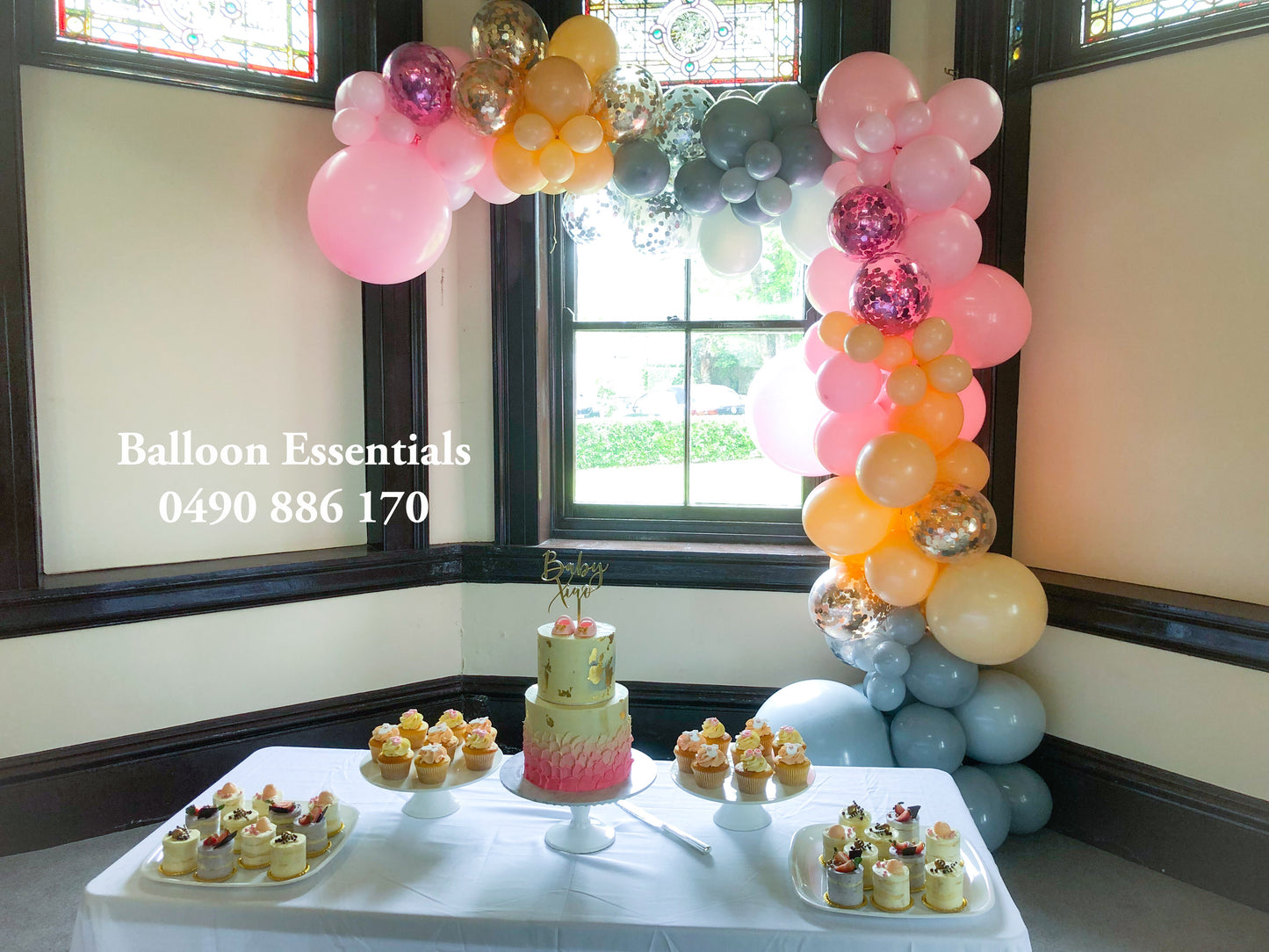 Organic Balloons Arch "Baby Shower"