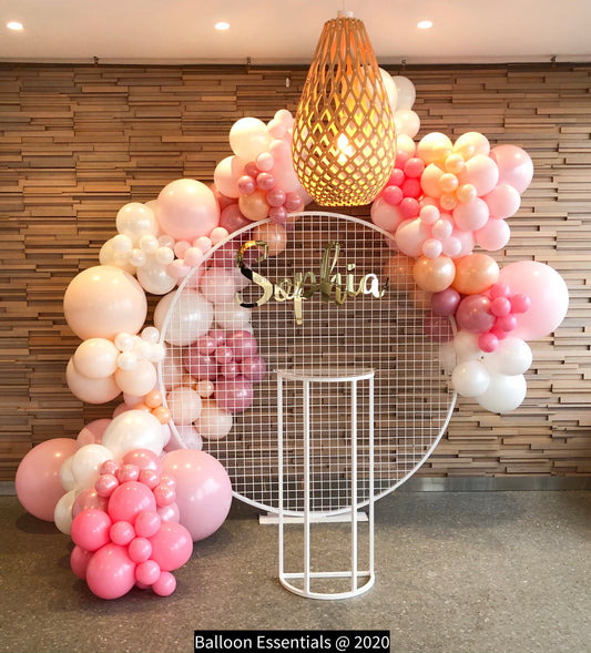 Sophia's1st Birthday Organic Style Balloon Garland
