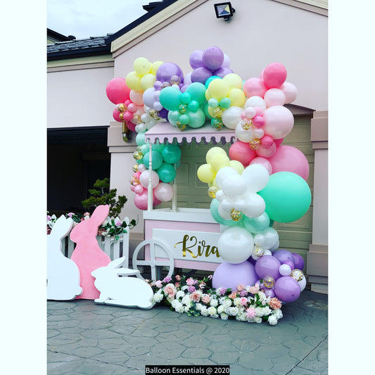 Kiara's Rabbit Theme Birthday Organic Style Balloon Garland