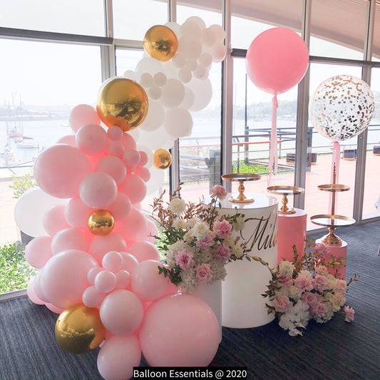 Mila's Christening Day Organic Style Balloon Garland
