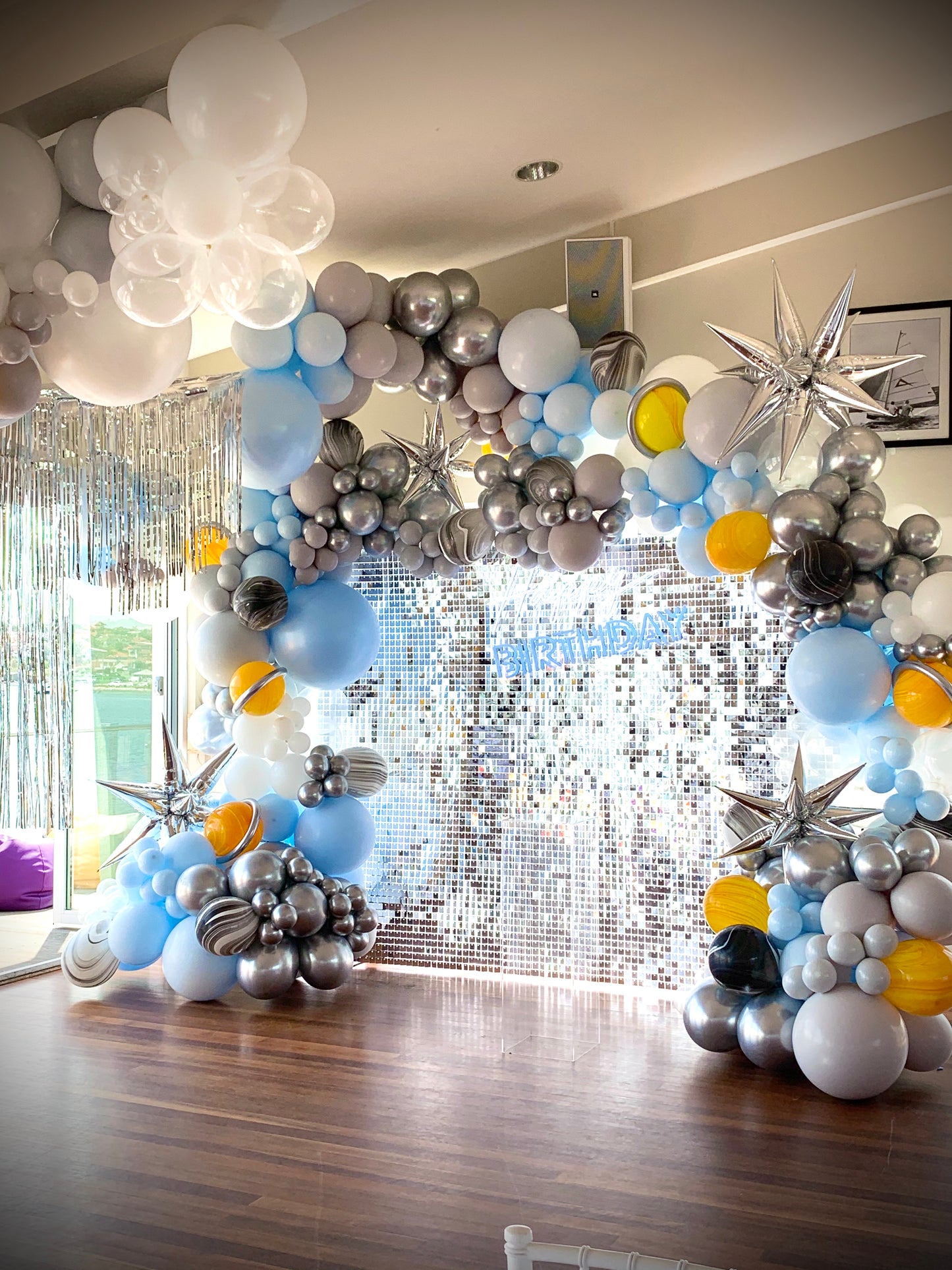 Hugo's 5th Outer Space Organic Style Balloon Garland