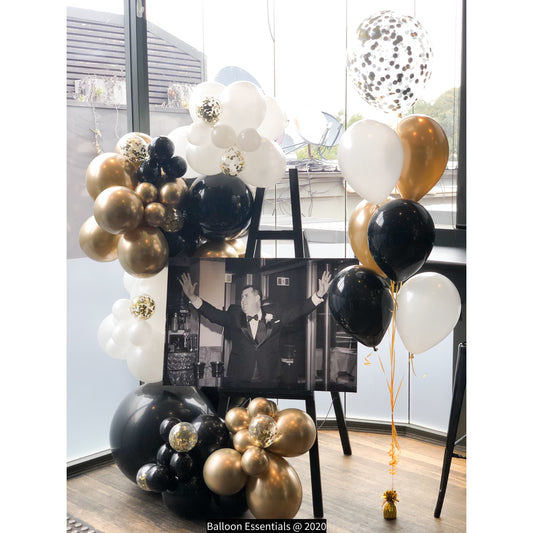 Surprise Birthday Party Organic Style Balloon Garland