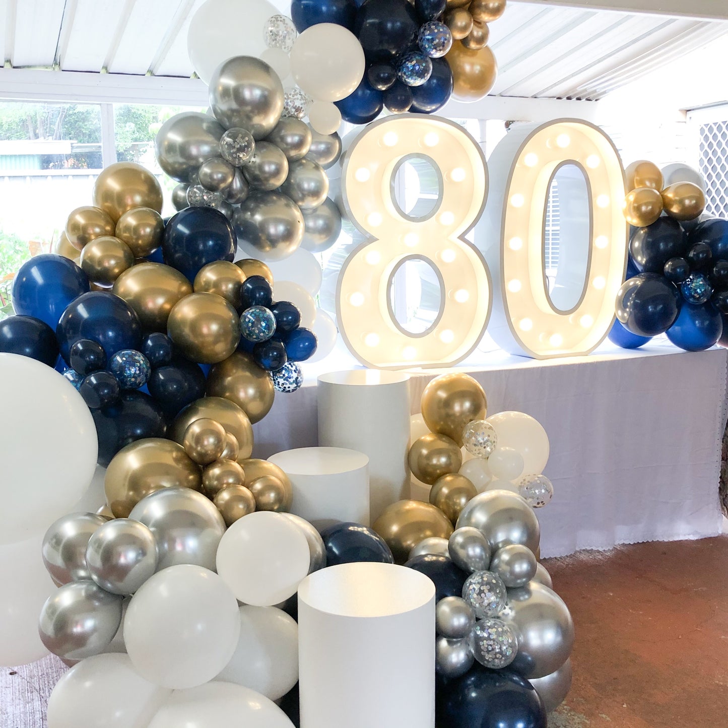 80th Birthday Party Organic Style Balloon Garland