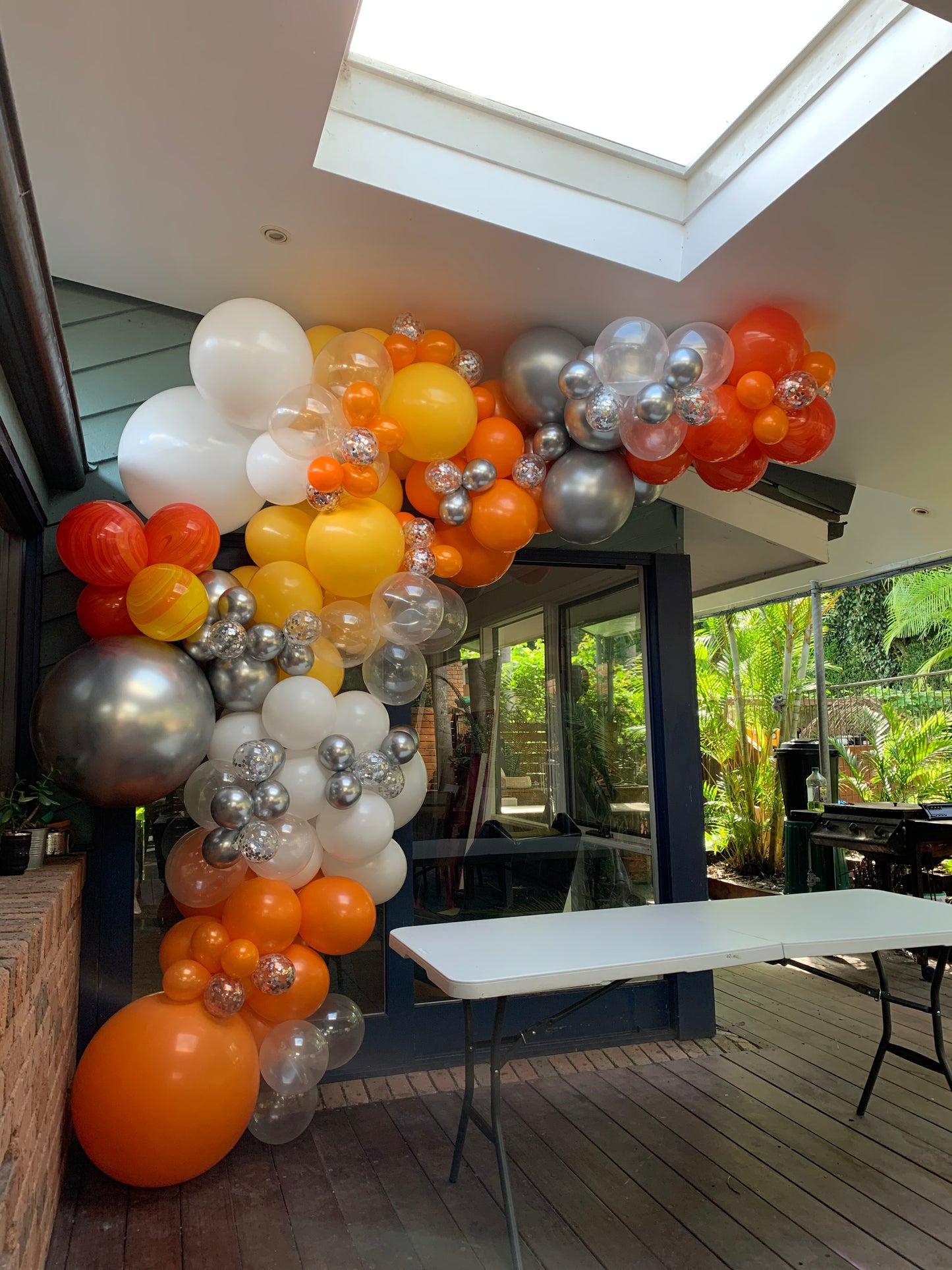 Surprise Birthday Party Organic Style Balloon Garland