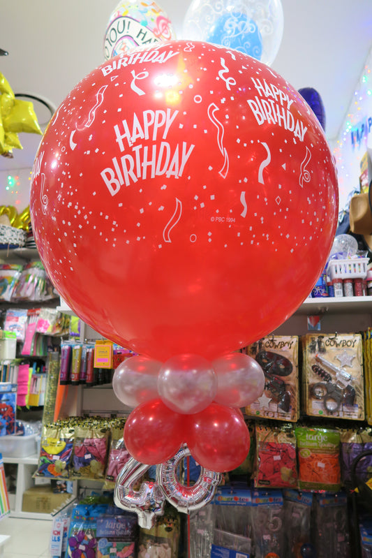 40th Birthday jumbo balloon arrangement