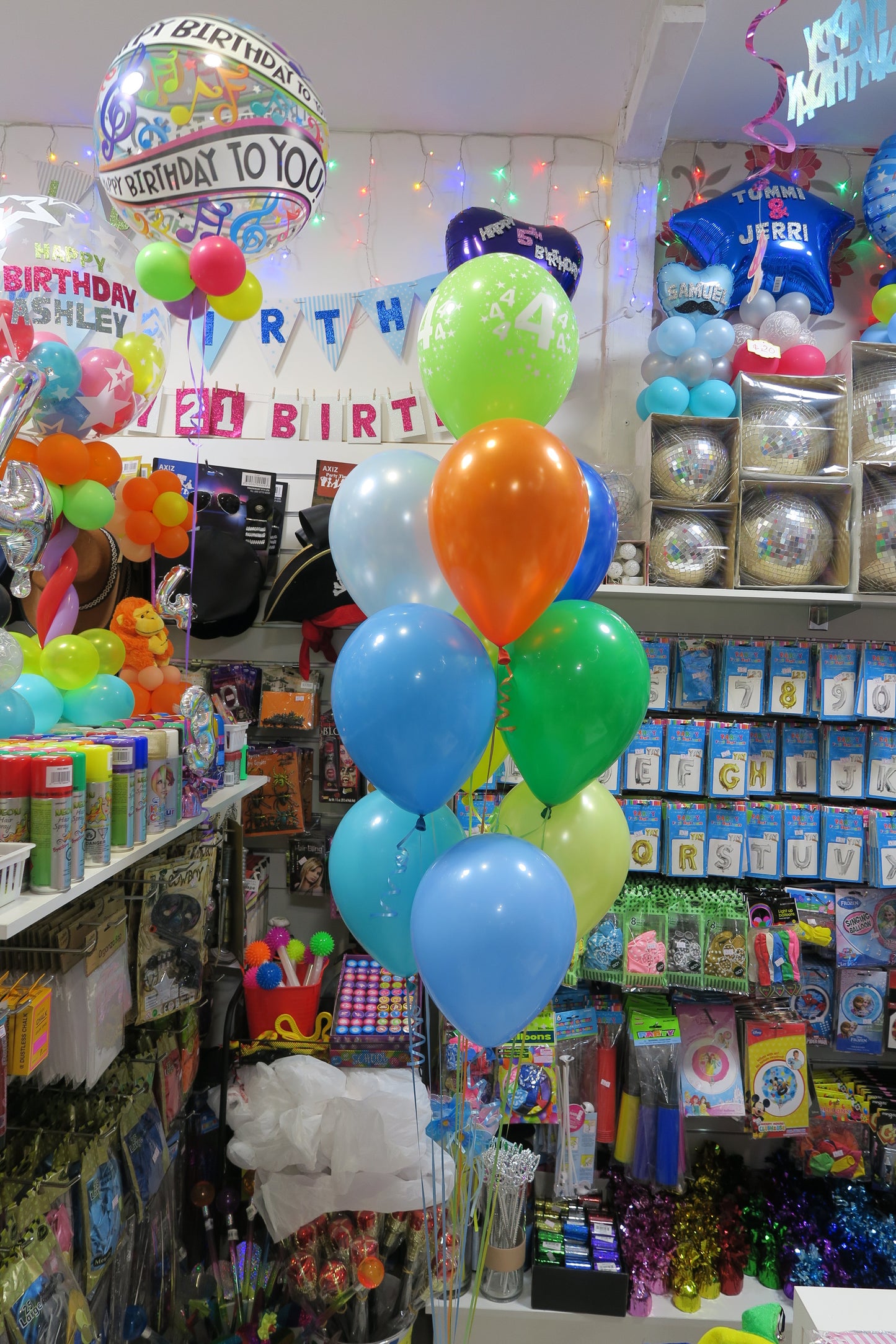 60th  Bubble and 9 helium Balloon bouquet