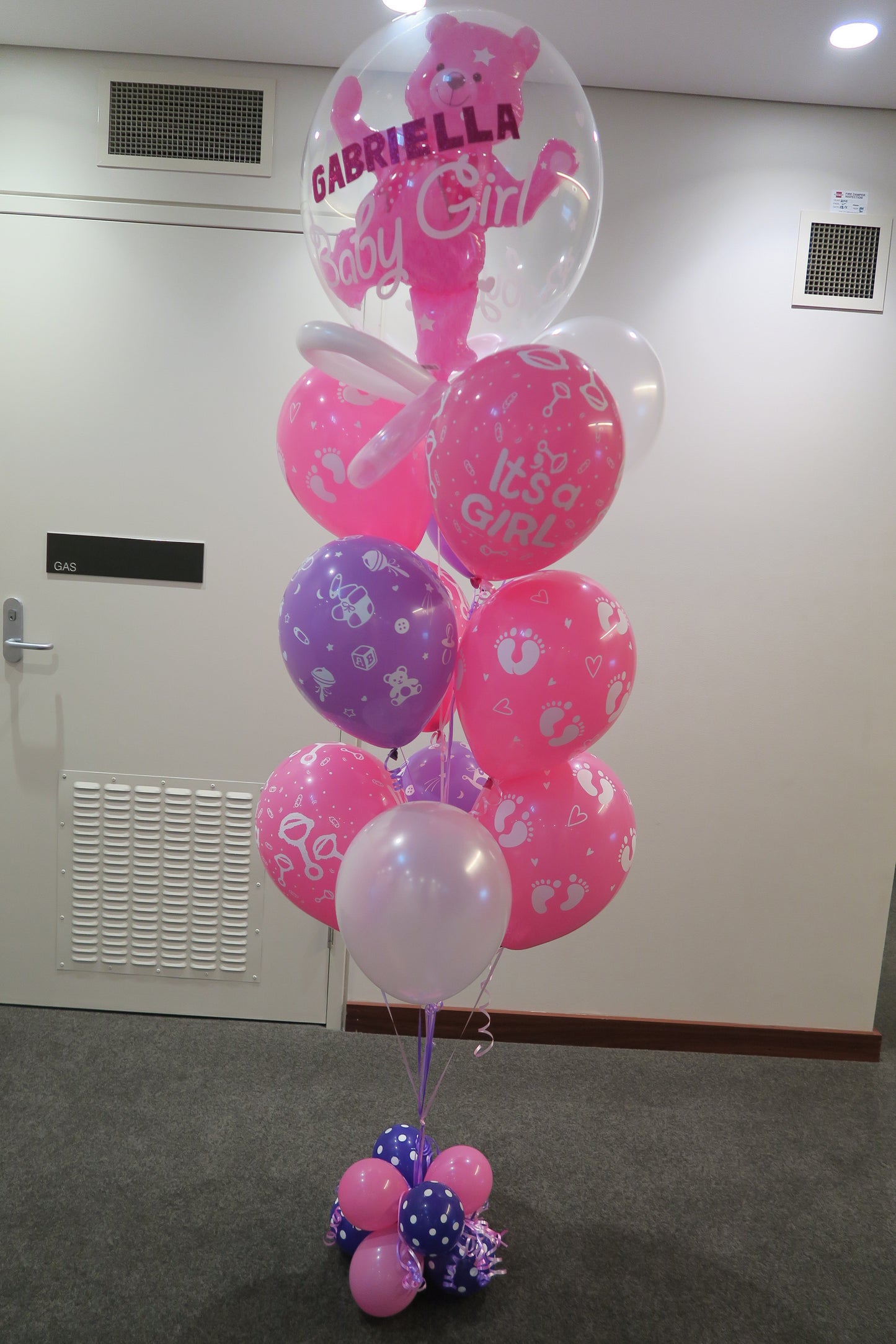 Baby Girl Personalize balloons bouquet