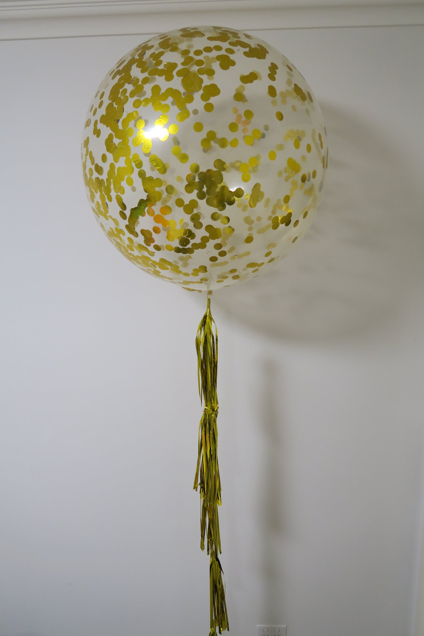 3ft clear gold confetti balloon