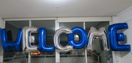 W E L C O M E  foil shape  helium balloon
