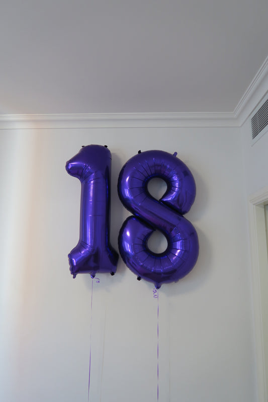 18th  birthday  foil shape helium balloon arrangement