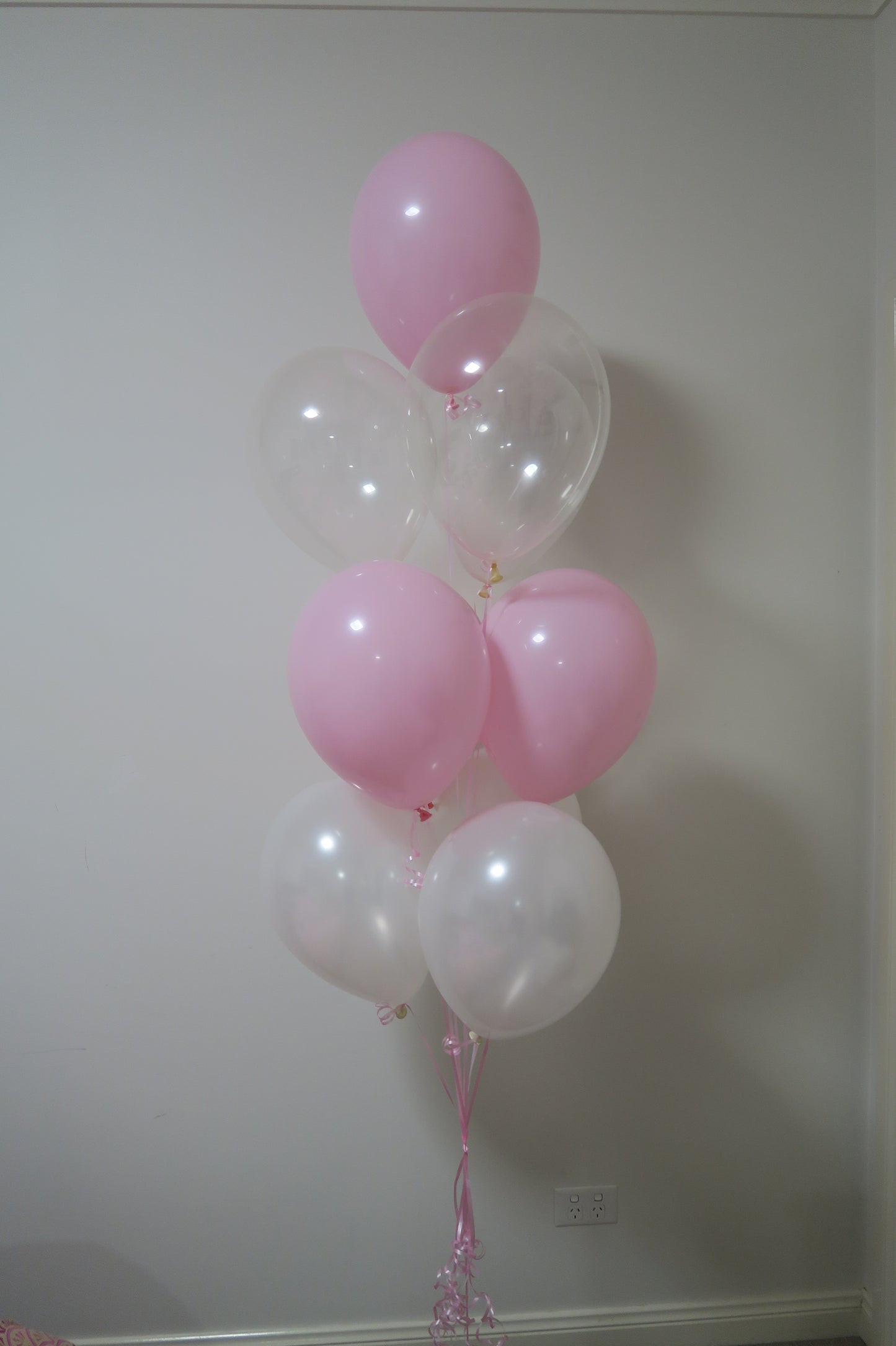Orbz Silver with 9 latex helium balloon bouquet