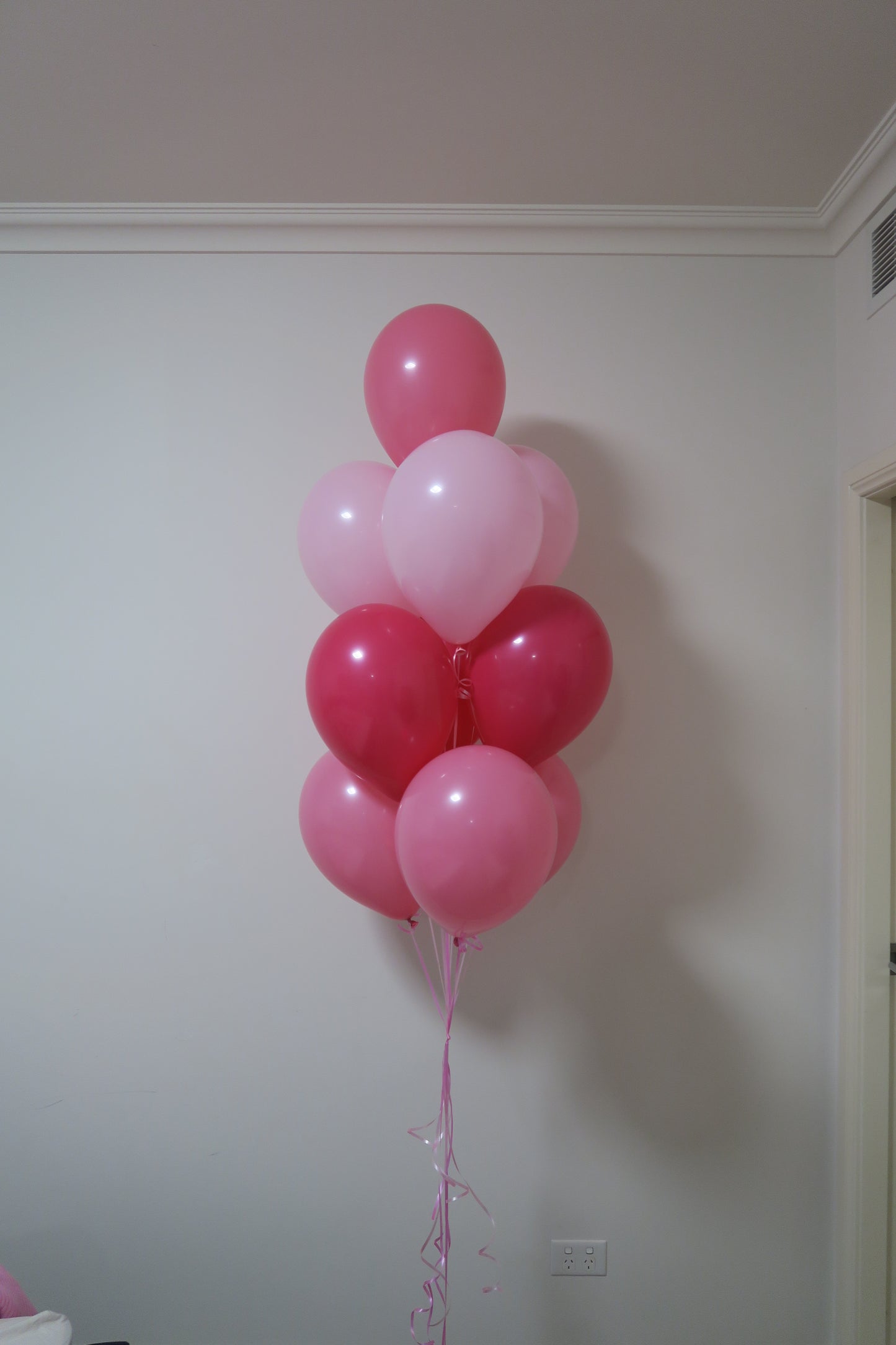 Orbz Pink with 9 latex helium balloon bouquet