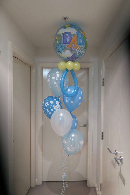 Baby shower helium balloon arrangement