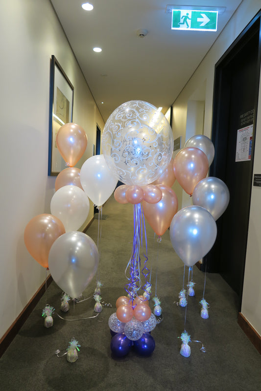 Rosegold Birthday Balloon bouquet