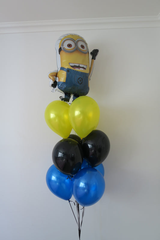 Minion foil shape helium bouquet