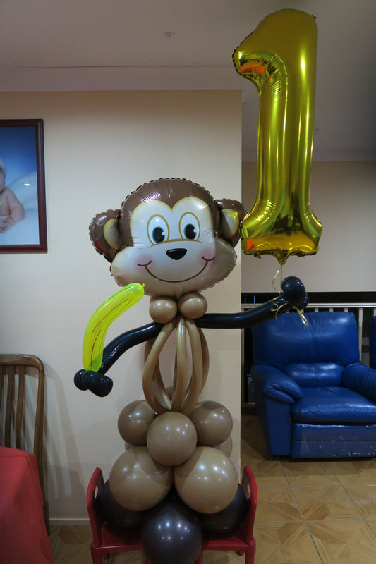 1st birthday monkey sculpture