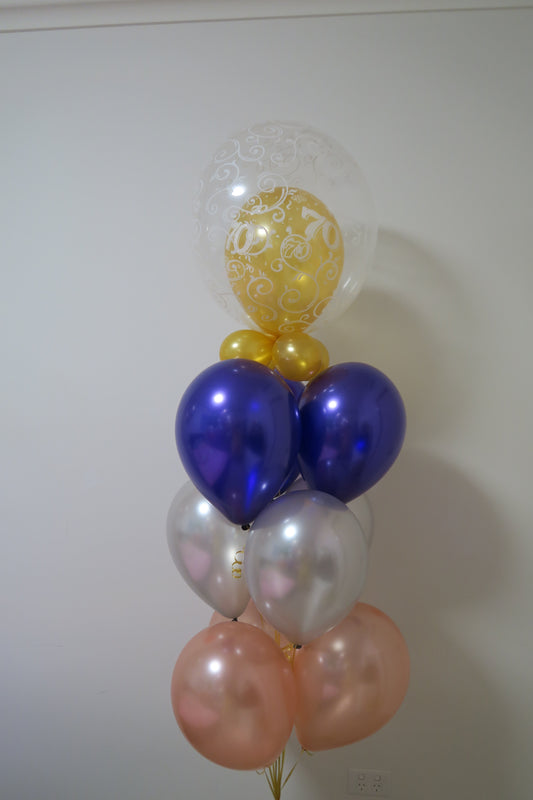 70th birthday helium balloon  bouquet