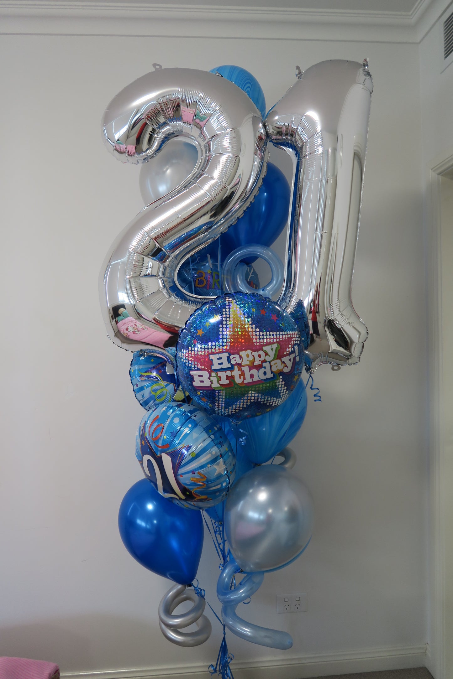 21st Birthday helium balloon  bouquet
