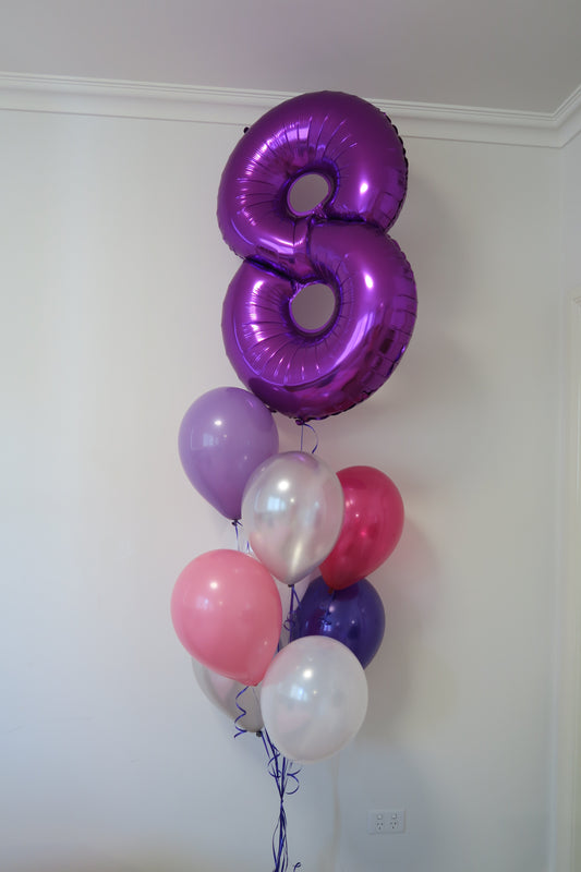 8th Birthday helium balloon bouquet