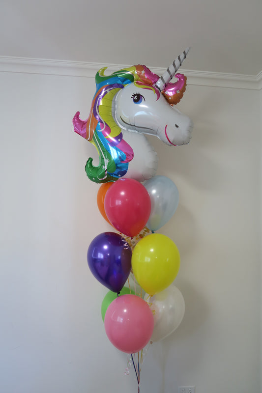Unicorn helium balloon bouquet