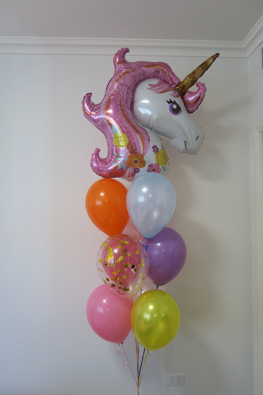 Unicorn helium balloon bouquet