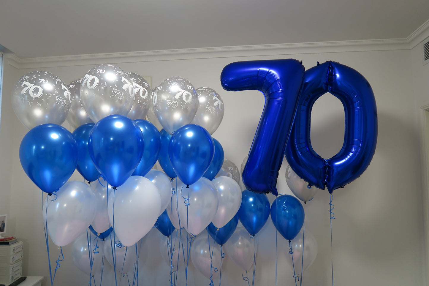 70th Birthday helium balloon bouquet