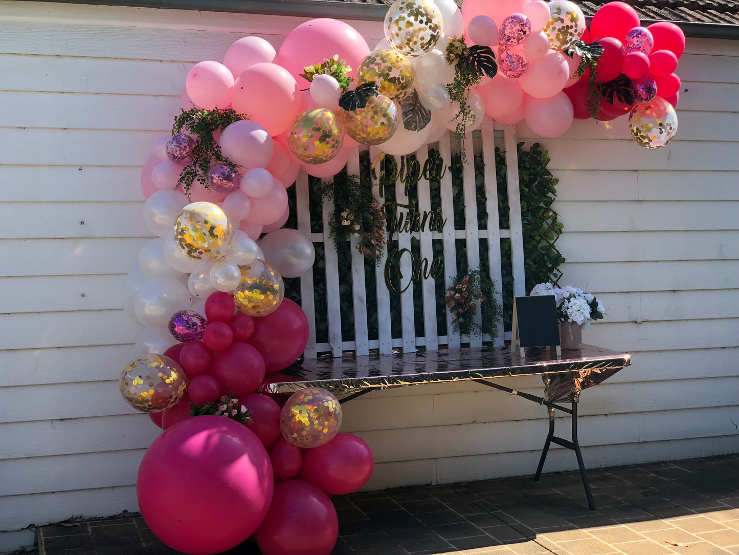 Organic Balloons Arch " Piper Turns One "