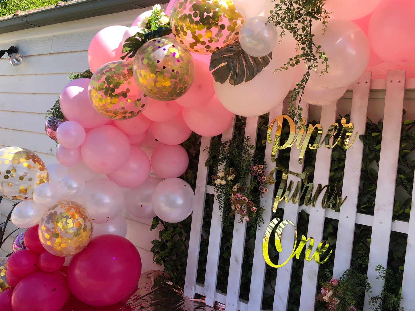 Organic Balloons Arch " Piper Turns One "