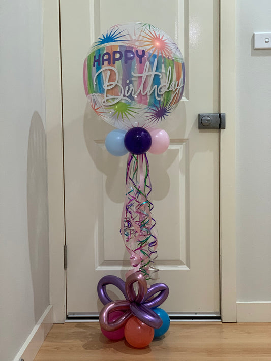 Bubble H Birthday Helium Balloon Bouquets