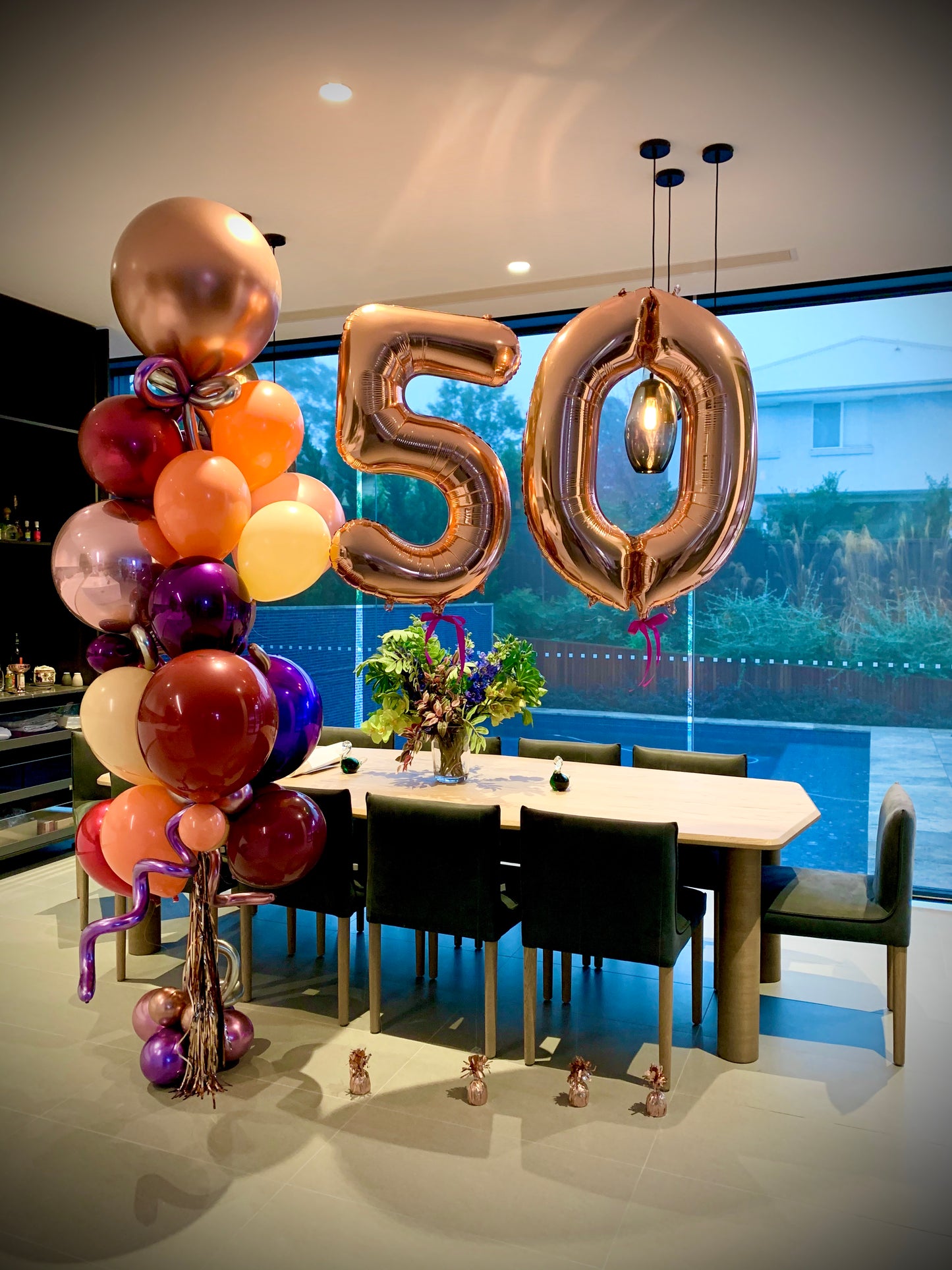 50th Custom Helium Balloon Bouquets