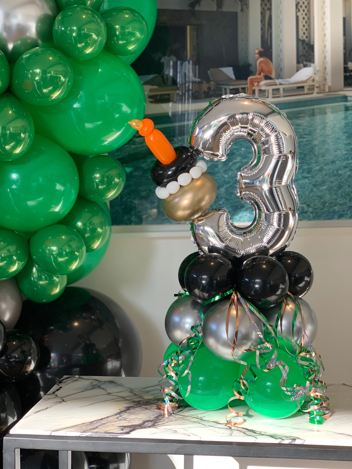 3rd Birthday Balloon Centre Piece