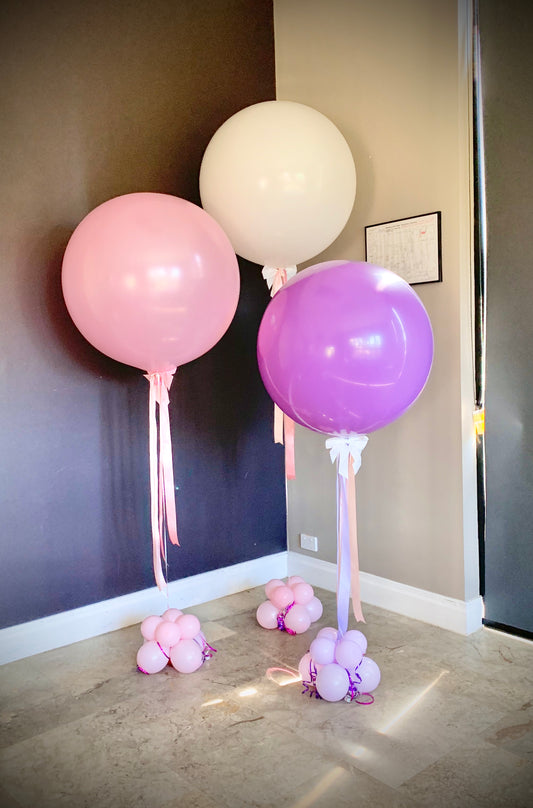 3ft Round Jumbo Helium Balloon Bouquet