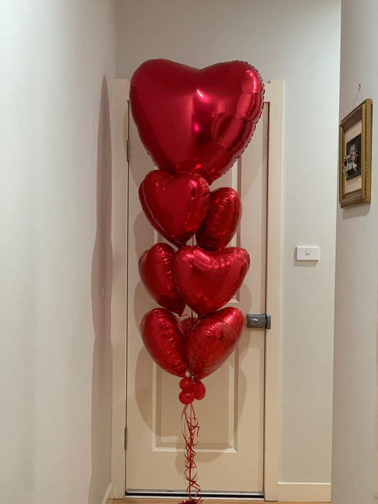 Love Heart Helium Balloon Bouquets