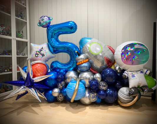 5th Birthday Outer Space Balloon Marquee