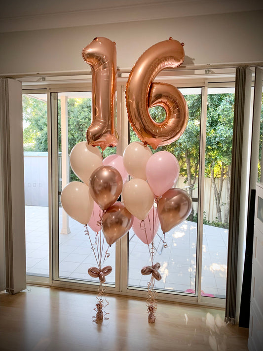 16th Foil Shape Balloon Bouquets
