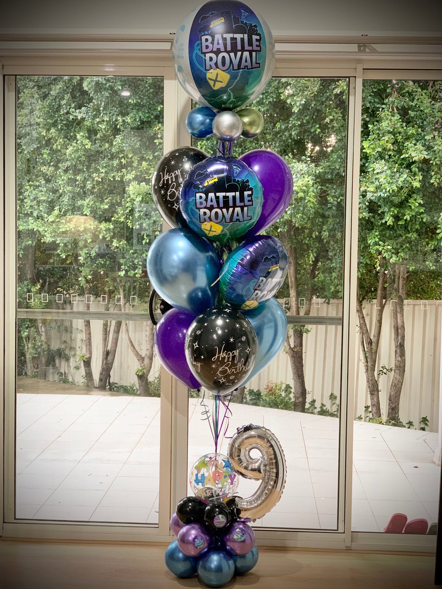 9th Fortnight Birthday Balloon Bouquets Set Up